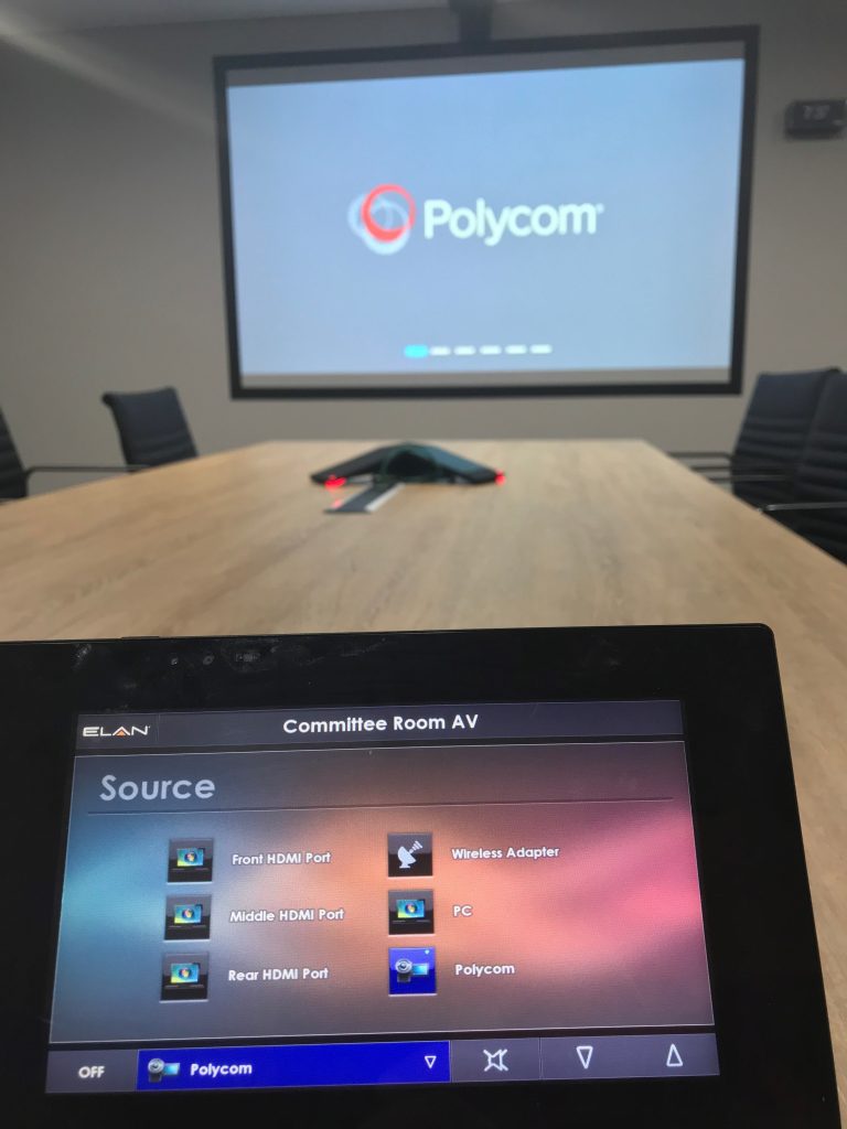 Elan automation touchscreen and polycom confrence system