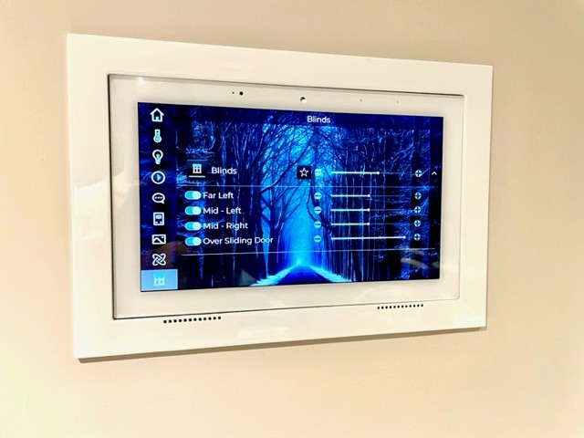 Control blinds and curtins from a home automation touch screen