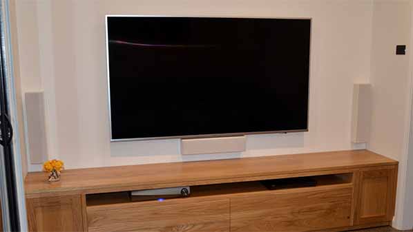 TV mounted on the wall